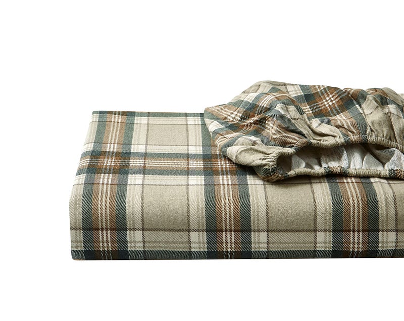 Eddie Bauer - Twin Sheets, Cotton Flannel Bedding Set, Brushed For Extra Softness, Cozy Home Decor (Edgewood Plaid, Twin) - Image 4